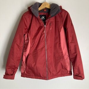ZeroXposur Red Jacket with Gray Sherpa Lined Collar
